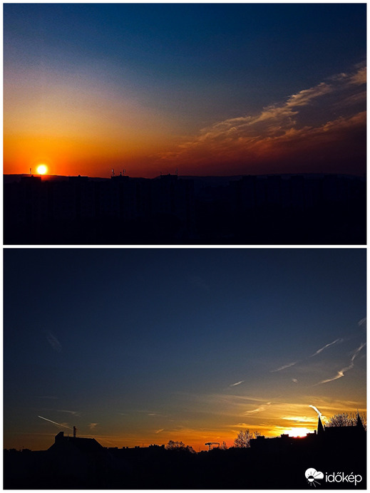 Tegnapi napnyugta és a mai napkelte látványa 
