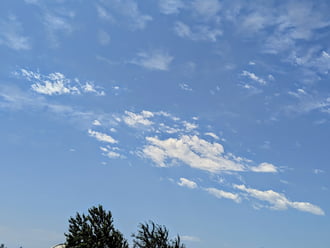 Polgárdi, csak felhőcskék, élénk szél, 29 C