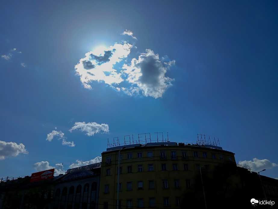Ragyogó Nap a felhők között