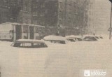 Autók nyakig a hóban Tél 1987