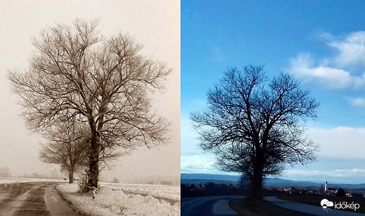 Egy hely, két időpont (február-március)