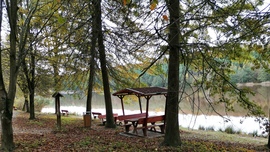 Őszi csend a Hársas tó partján Szentgotthárd közelében. 