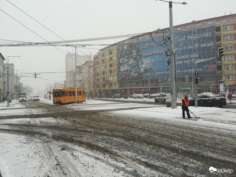 Budapest a téli forgalomban