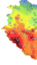 Időjárási grafikonok, térképek