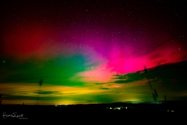 Aurora Borealis a Prónay-Patay kastély felett