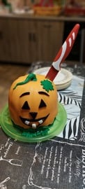 Halloween tökfej torta 