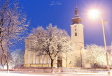 Derecskei Református templom havazás után