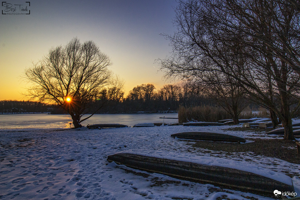 Naplemente a mártélyi Tisza-holtágnál