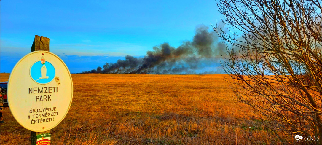 Nádastűz a Hortobágynál 2022. 02. 26-án
