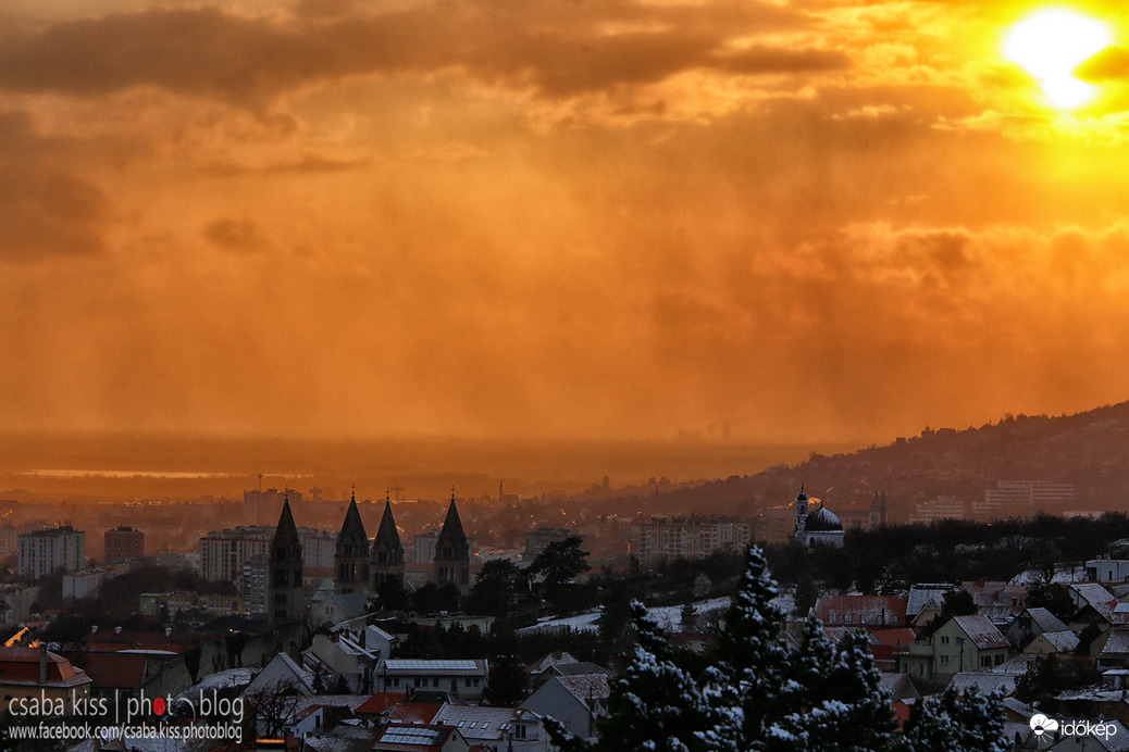 Pécs - graupel zápor