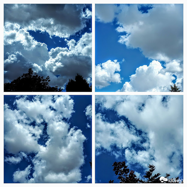 Száguldó felhők kergetőzése a nyári égbolton