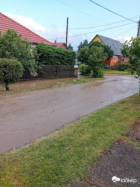 kicsi víz az utcában.