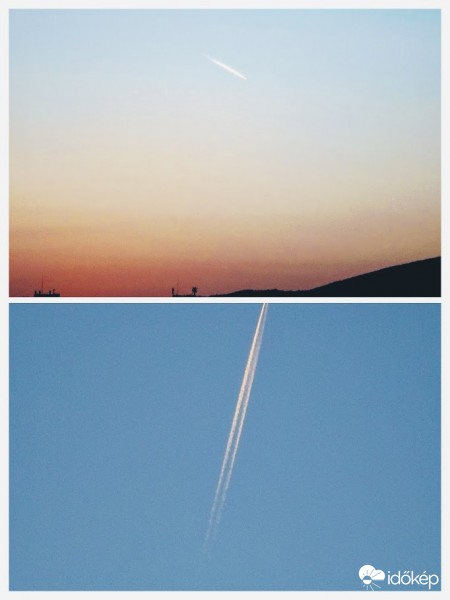 most alkonyatkor csak ilyen rövidek a kondencsíkok