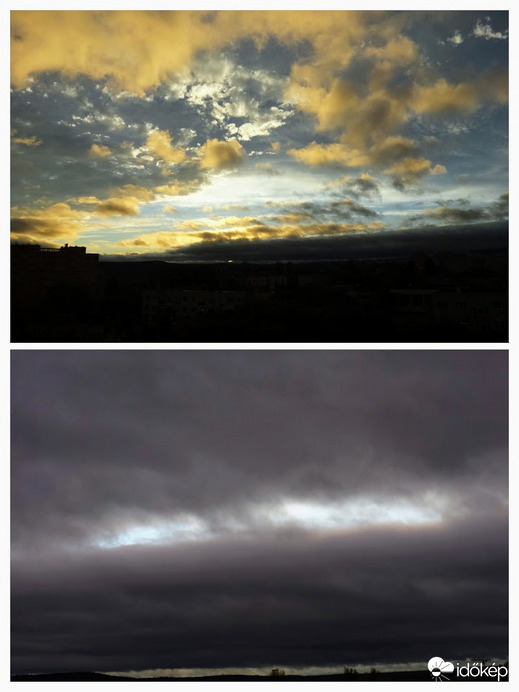 ideért a felhősáv, naplemente látványa elmarad