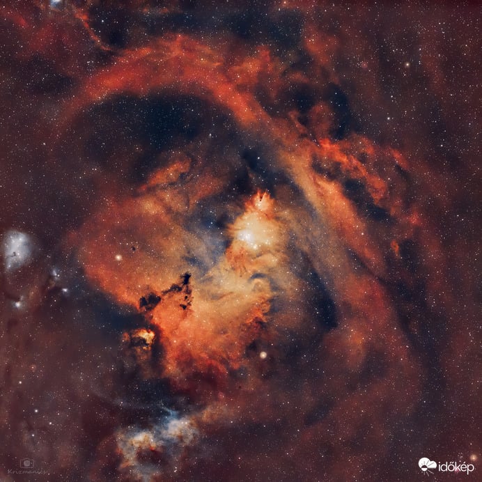 A Kúp-köd és a Karácsonyfa-halmaz és környezete (NGC2264)