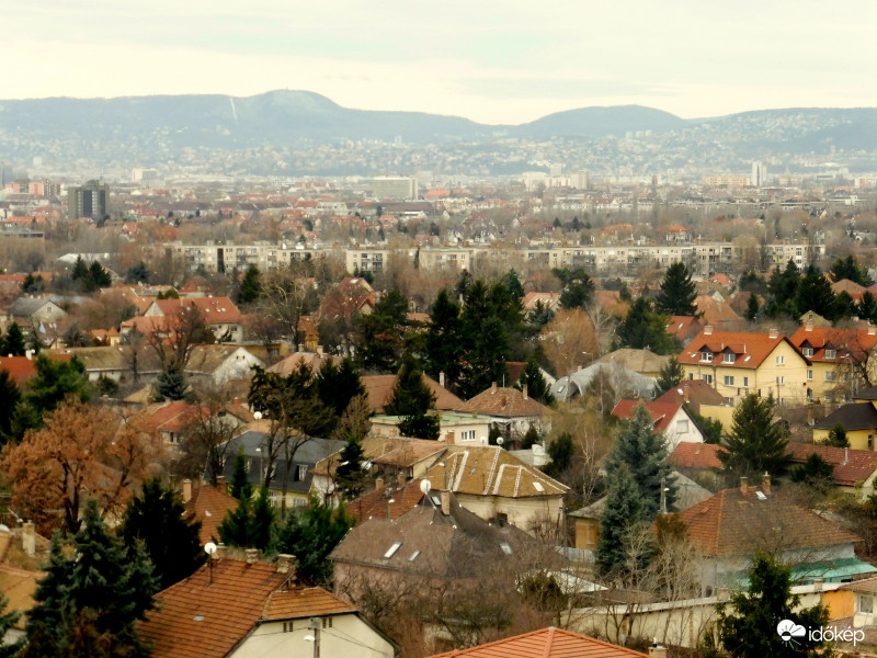 Panoráma a sashalmi kilátóról Budapestre