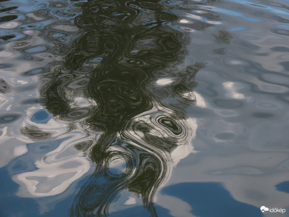Tükörkép hullámzó víztükörben