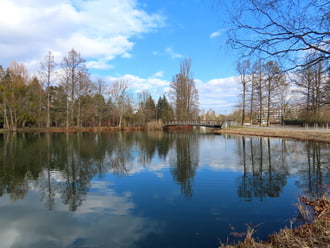 Az ég kékje a tó tükrében