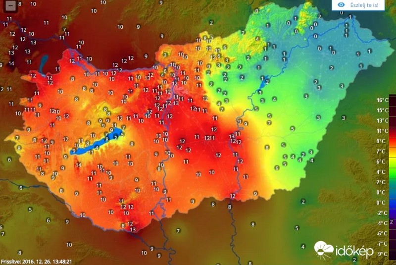 Tavaszias idő - Hőtérkép