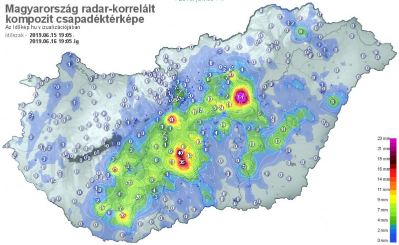 Csapadéktérkép 2019.06.16.