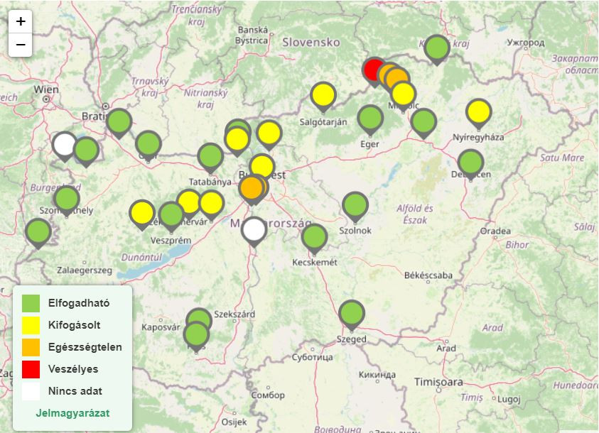 Légszennyezettségi térkép