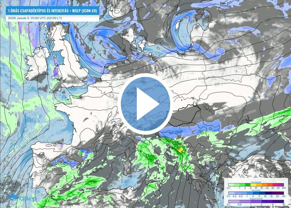 Időjárási grafikonok, térképek