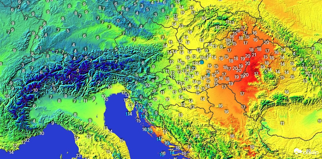 Az Alpokban tél, nálunk 20 fok