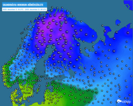 Skandinávia minimum-hőmérséklete