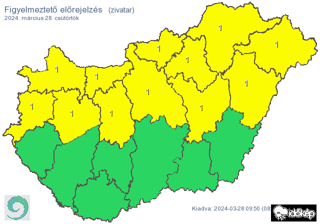 Intenzív zivatarokat és szélvihart hoz az este