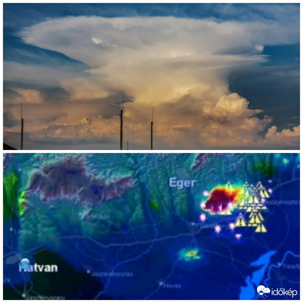 Eger közelében ólálkodó zivatar, Hatvanból nézve 