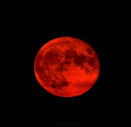 Vörösen izzó hold repülővel A fókuszt nagyon nehéz volt megtalálni :)