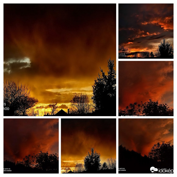 Az idei tüzes naplementék kollázsban