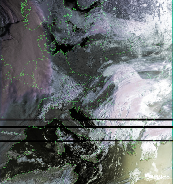 Meteor-M 2 műhold felhőképe 8:15-kor