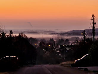 Kőszeg Királyvölyből Szombathely felé a reggeli hangulat