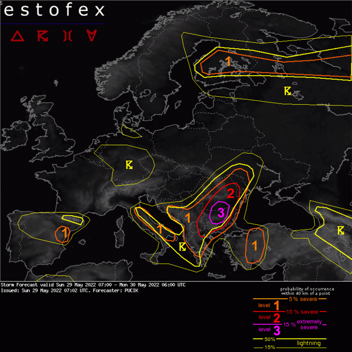 ESTOFEX előrejelzése