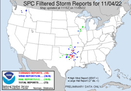 Tornádókitörés az USA-ban (Forrás: NOAA)