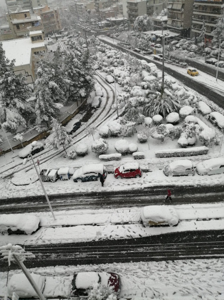 Belepte a hó Athént (Fotó: Παναγιώτης Τσιρώνης / Meteoclub.gr)