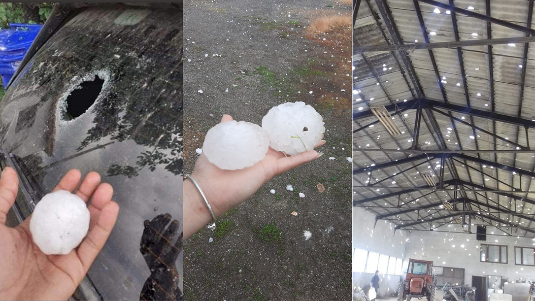 Nagy méretű jég Bulgáriában (Fotók Meteo Balkans, Radio999bg)