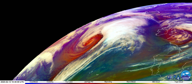 Denis, Meteosat-10 felvétele