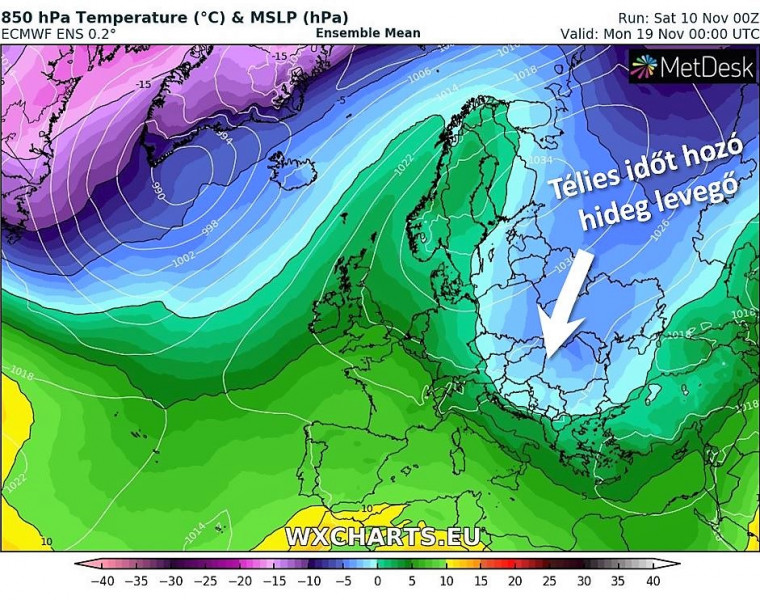 ECMWF Ensemble átlag (Forrás: WXCharts.eu)