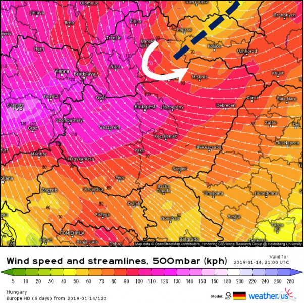 Forrás: Weather.us