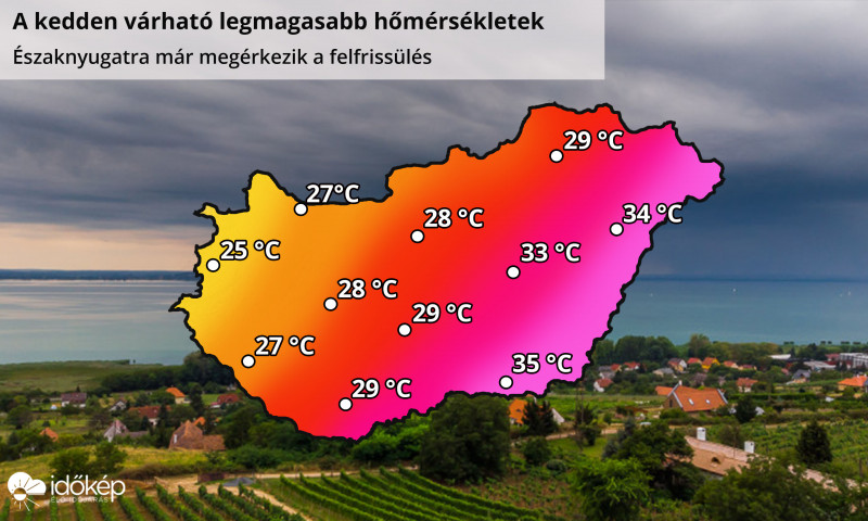 Keddi felfrissülés északnyugaton