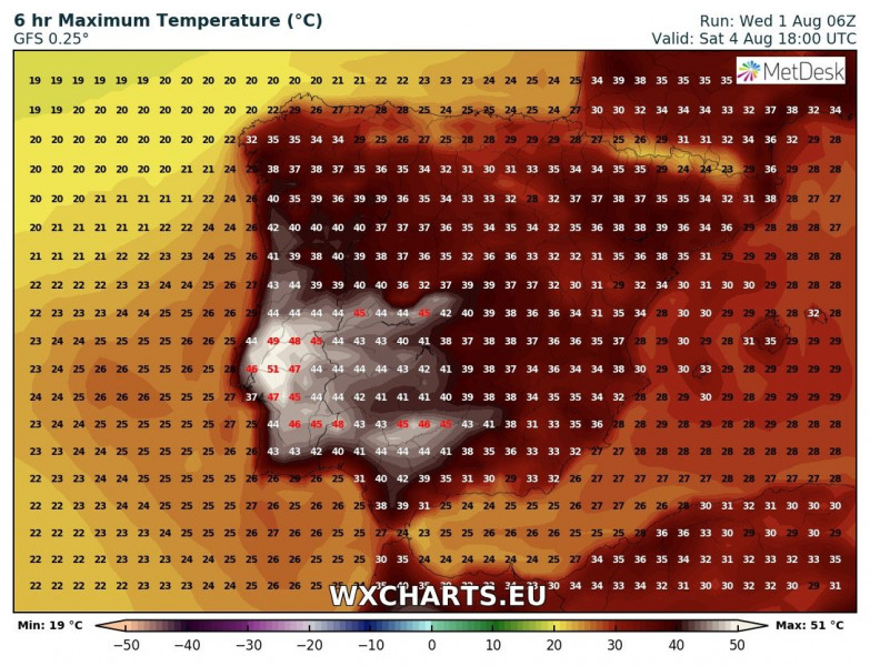 GFS Tmax előrejelzés 