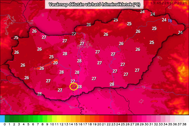 Vasárnapi WRF T2