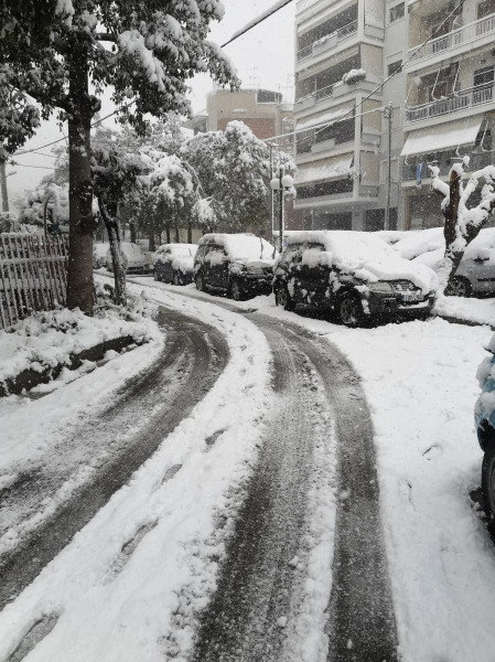 Belepte a hó Athént (Fotó: Vasoula Zioga / Meteoclub.gr)