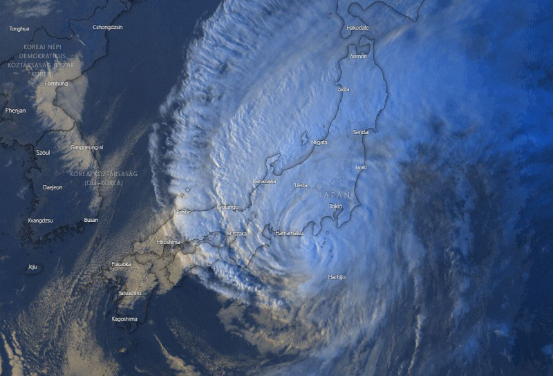 Hagibis tájfun (Forrás: Windy/Eumetsat)