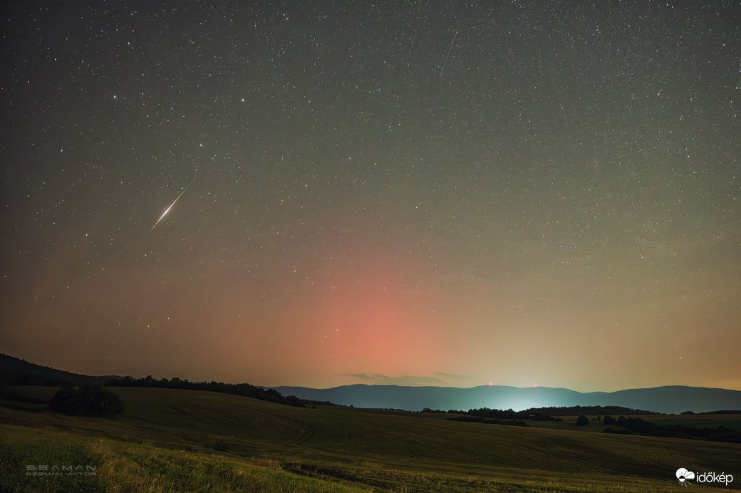Sarki fény és egy fényes meteor, Debrőd 2023.09.12. 20:48