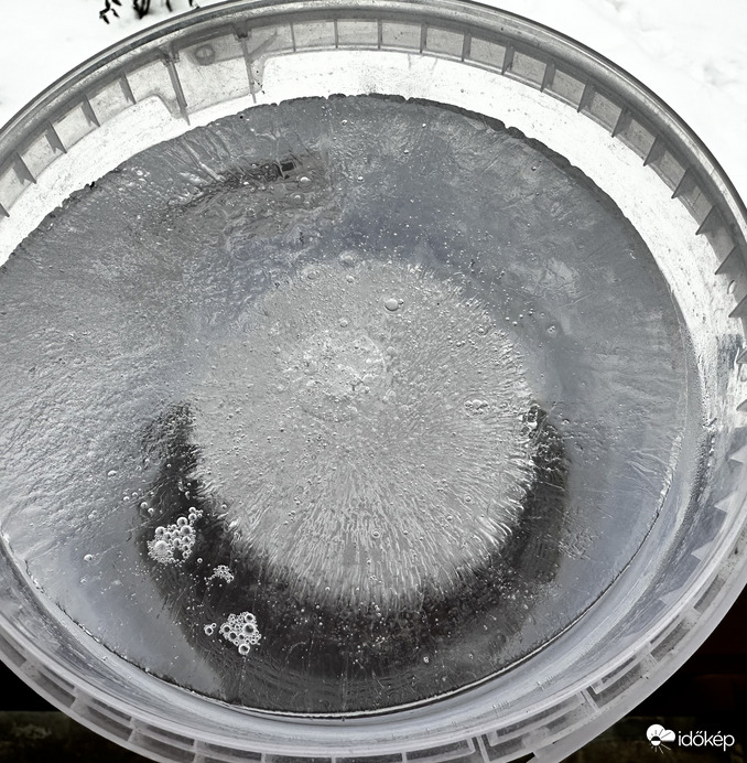 Jéggömb a vödörben