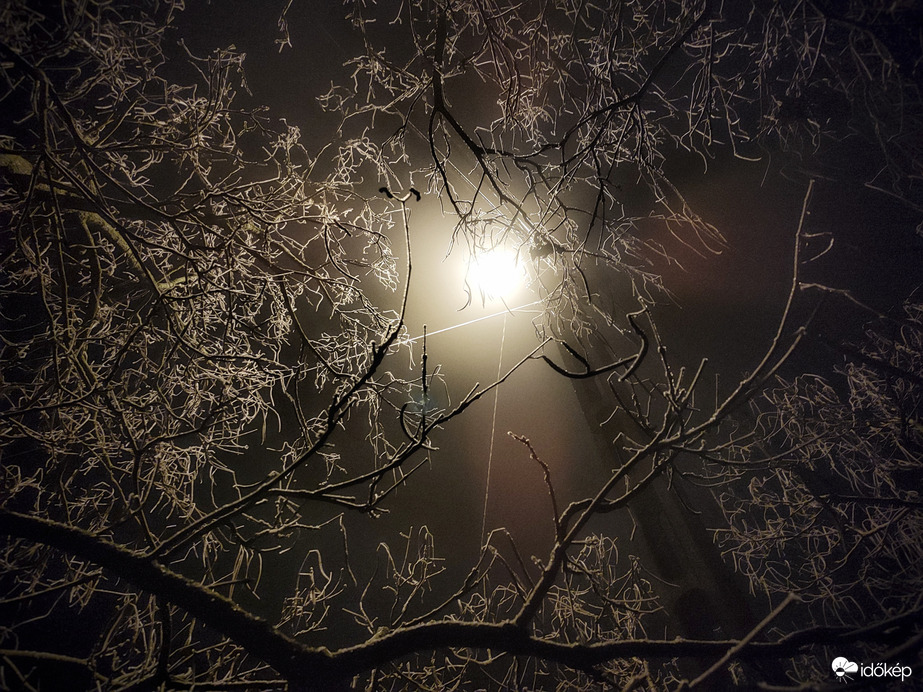 Zúzmara a lámpa fényében