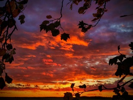 Ősszel keretezett lenyugvás